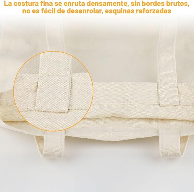 Tote Bag de Manta Cruda 40 X 35 cm, 100 % Algodón