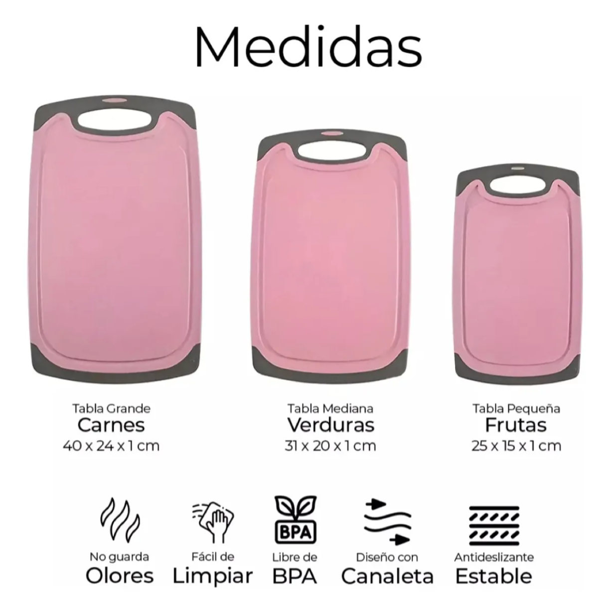 Set 3 Piezas Tabla De Cocina Para Picar