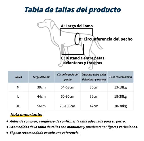 Andadera Para Perro - Rehabilitación Postoperatoria Talla Xl